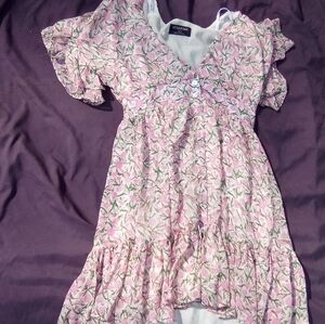 MINKPINK Pink Floral High-Low Dress